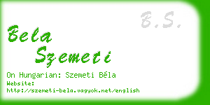 bela szemeti business card