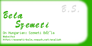 bela szemeti business card